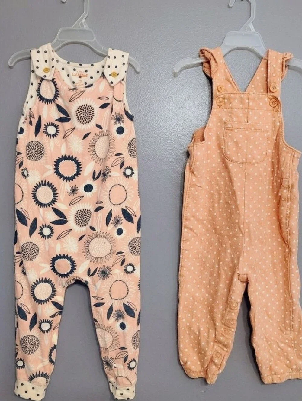Bundle Carter’s Cat&Jack Baby Girl Pink Polka Dot Sunflower Pattern Size 18M
